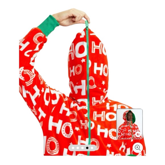 NWT Tipsy Elves Unisex Ho Ho Ho Jumpsuit Christmas Onesie Medium - Picture 4 of 16